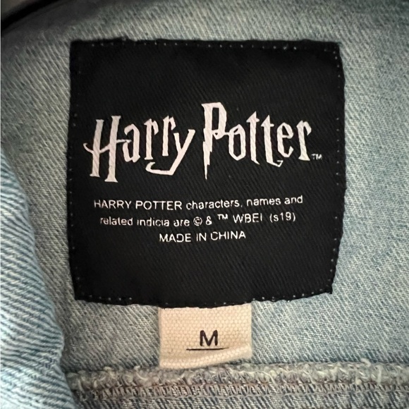 Harry Potter Women's Denim Jacket Deathly Hollows Master of Death Crop Medium - Picture 10 of 15